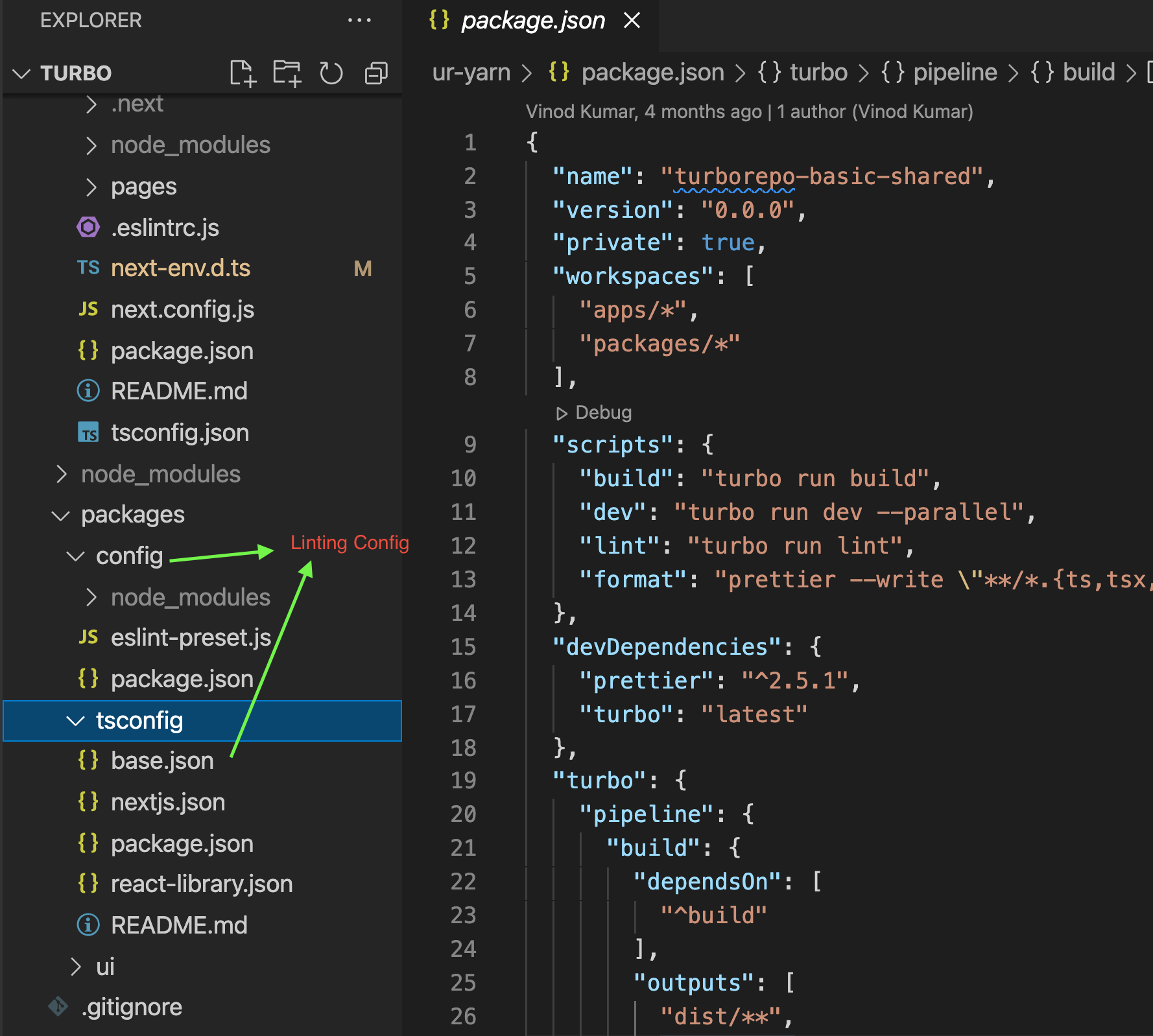 Linting config in Turborepo